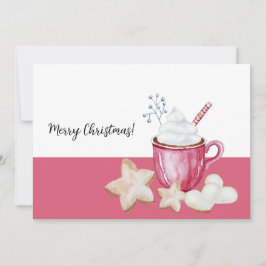 Waterverf voor kerst-warme cacao en koekjes kaart