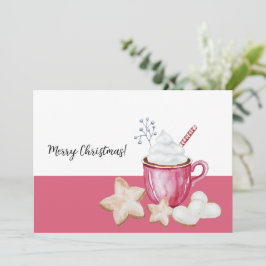 Waterverf voor kerst-warme cacao en koekjes kaart