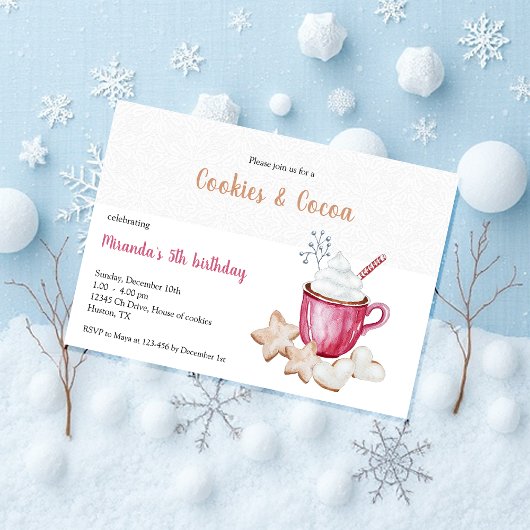 Waterverf voor kerst-warme cacao en koekjes kaart