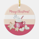 Waterverf voor kerst-warme cacao en koekjes keramisch ornament (Voorkant)