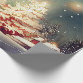 Waterverf voor kerstbomen cadeaupapier (Hoek)