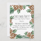 Waterverf voor kerstfeestdagen Pinecones Greenery Kaart (Voorkant)