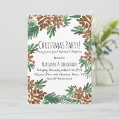 Waterverf voor kerstfeestdagen Pinecones Greenery Kaart (Staand voorkant)