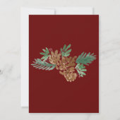 Waterverf voor kerstfeestdagen Pinecones Greenery Kaart (Achterkant)
