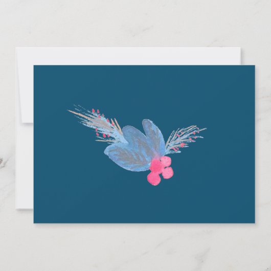 Waterverf voor kerstfeestdagen Pionsettias Berry B Kaart (Achterkant)