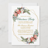 Waterverf voor kerstfeestdagen Poinsettia Gold Gre Kaart (Voorkant)