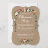 Waterverf voor kerstfeestdagen Poinsettia Kraft Kaart (Voorkant)