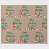 Waterverf voor Kerstmis in penseel Script Gnomen K Cadeaupapier (Vlak)