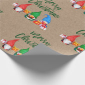 Waterverf voor Kerstmis in penseel Script Gnomen K Cadeaupapier (Hoek)