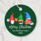 Waterverf voor Kerstmis in penseelscript Gnomen Gr Bedankjes Labels (Voorkant)