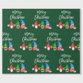 Waterverf voor Kerstmis in penseelscript Gnomen Gr Cadeaupapier (Vlak)