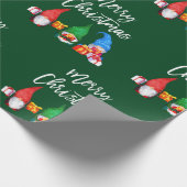 Waterverf voor Kerstmis in penseelscript Gnomen Gr Cadeaupapier (Hoek)