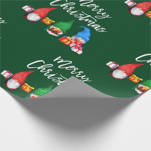 Waterverf voor Kerstmis in penseelscript Gnomen Gr Cadeaupapier (Hoek)