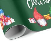 Waterverf voor Kerstmis in penseelscript Gnomen Gr Cadeaupapier (Rol Hoek)