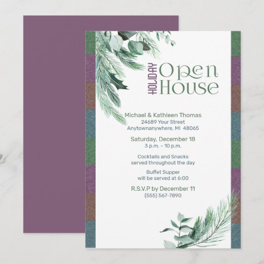 Waterverf voor kerstmis kaart (Voorkant / Achterkant)