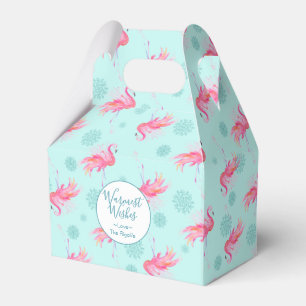 Waterverf voor kerstmis Roze flamingo Favor Box Bedankdoosjes