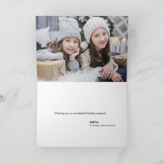 Waterverf voor kerstmis van familie Pinetree, pers Feestdagen Kaart (Binnen)