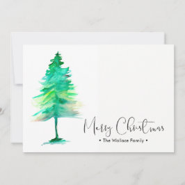 Waterverf voor kerstmis van familie Pinetree, pers Feestdagenkaart