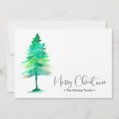 Waterverf voor kerstmis van familie Pinetree, pers Feestdagenkaart (Voorkant)