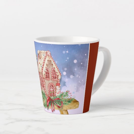 Waterverf voor kerstontbijtontbijt latte mok (Rechterhoek)