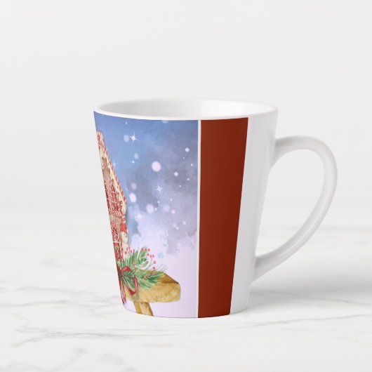 Waterverf voor kerstontbijtontbijt latte mok (Rechts)