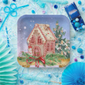 Waterverf voor kerstontbijtontbijt papieren bordje (Feest)