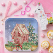 Waterverf voor kerstontbijtontbijt papieren bordje (Feest)