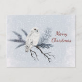 Waterverf voor kerstwitte boompinctuur feestdagenkaart (Voorkant)