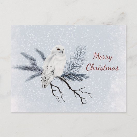 Waterverf voor kerstwitte boompinctuur feestdagenkaart (Voorkant)