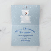 Waterverf voor kleinzoon kerstsneeuw Scene Blue Feestdagen Kaart (Binnen)