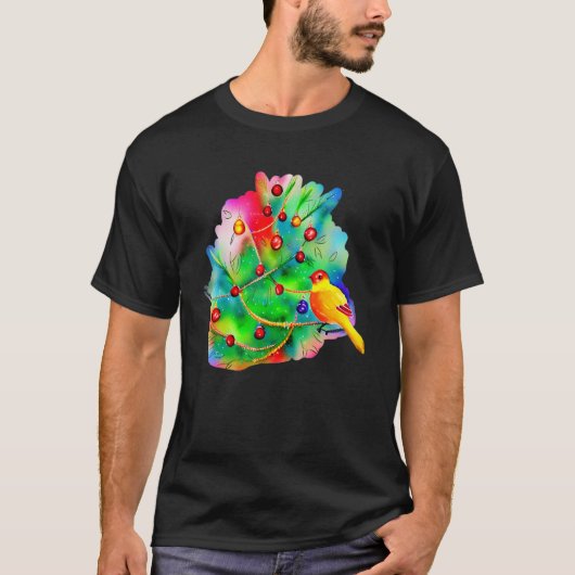 Waterverf voor kleurrijke Abstracte kerstbomen P T-shirt (Voorkant)