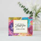 Waterverf voor kleurrijke bloemen - Hartelijk dank Bedankkaart (Staand voorkant)