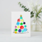 Waterverf voor kleurrijke kerstbomen briefkaart (Staand voorkant)