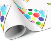 Waterverf voor kleurrijke kerstbomen cadeaupapier (Rol Hoek)