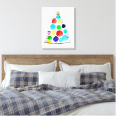 Waterverf voor kleurrijke kerstbomen canvas afdruk (Insitu (Slaapkamer))