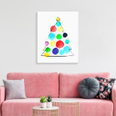 Waterverf voor kleurrijke kerstbomen canvas afdruk (Insitu (Woonkamer))