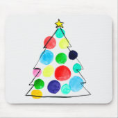 Waterverf voor kleurrijke kerstbomen muismat (Voorkant)