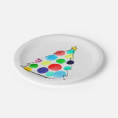 Waterverf voor kleurrijke kerstbomen papieren bordje (Gekanteld)