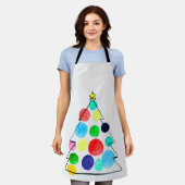 Waterverf voor kleurrijke kerstbomen schort (Gedragen)