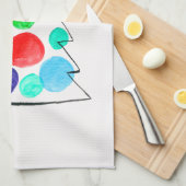 Waterverf voor kleurrijke kerstbomen theedoek (Quarter Fold)