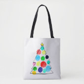 Waterverf voor kleurrijke kerstbomen tote bag (Voorkant)