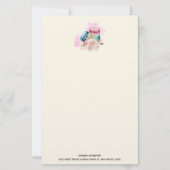 Waterverf voor kleurrijke Macarons en bloemen Briefpapier (Voorkant)