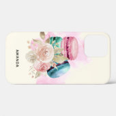 Waterverf voor kleurrijke Macarons en bloemen Case-Mate iPhone Case (Achterkant (horizontaal))