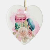 Waterverf voor kleurrijke Macarons en bloemen Keramisch Ornament (Rechts)