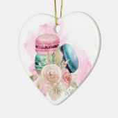 Waterverf voor kleurrijke Macarons en bloemen Keramisch Ornament (Links)