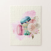 Waterverf voor kleurrijke Macarons en bloemen Legpuzzel (Verticaal)