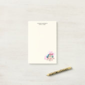 Waterverf voor kleurrijke Macarons en bloemen Post-it® Notes (Op bureau)