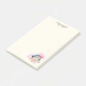 Waterverf voor kleurrijke Macarons en bloemen Post-it® Notes (Schuin)