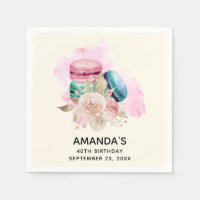 Waterverf voor kleurrijke Macarons en bloemen