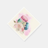 Waterverf voor kleurrijke Macarons en bloemen Servet (Hoek)